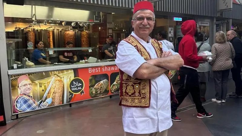 Chef preparing doner